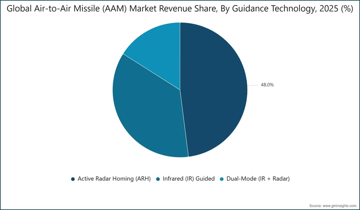 Global Air-to-Air Missile (AAM) Market Revenue Share, By Guidance Technology, 2025 (%)