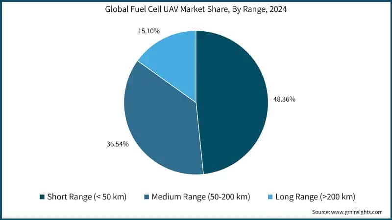 Global Fuel Cell UAV Market Share, By Range, 2024