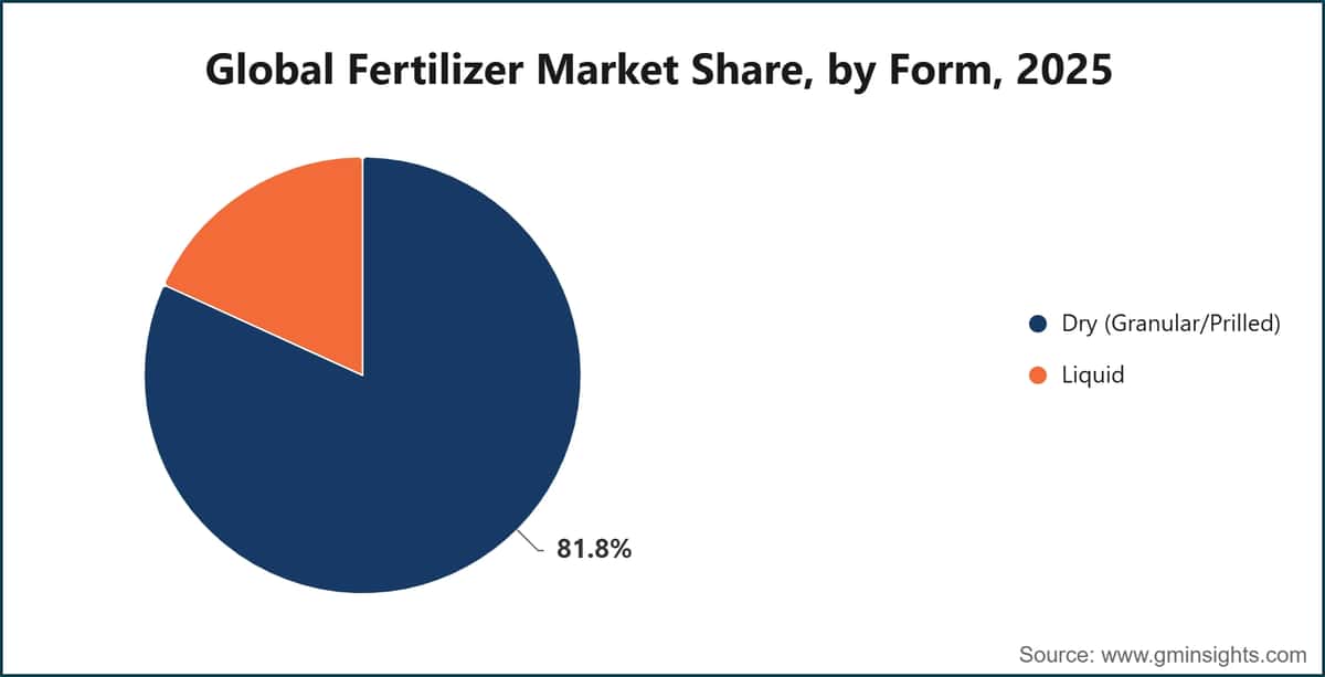 Global Fertilizer Market Share, by Form, 2025