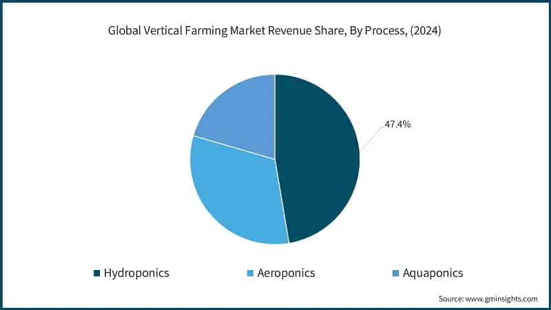 Global Vertical Farming Market Revenue Share, By Process, (2024)