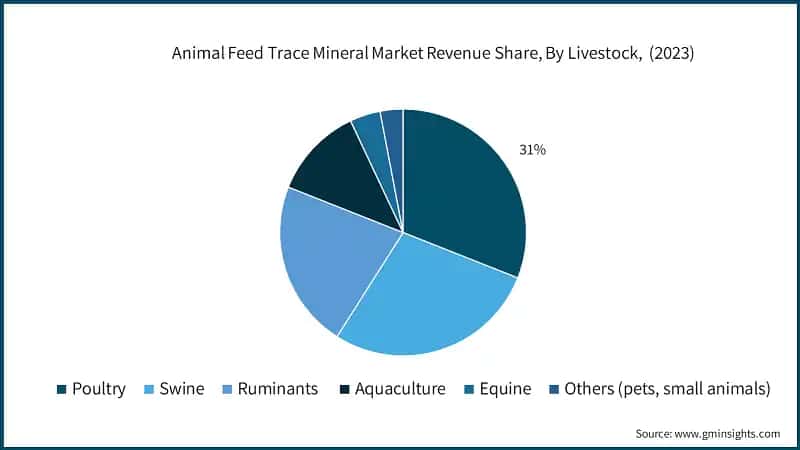 Animal Feed Trace Mineral Market Revenue Share, By Livestock,&nbsp; (2023)