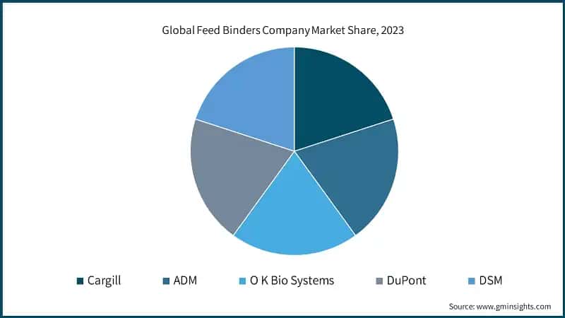 Global Feed Binders Company Market Share, 2023