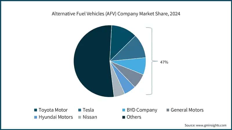 Alternative Fuel Vehicles (AFV) Company Market Share, 2024