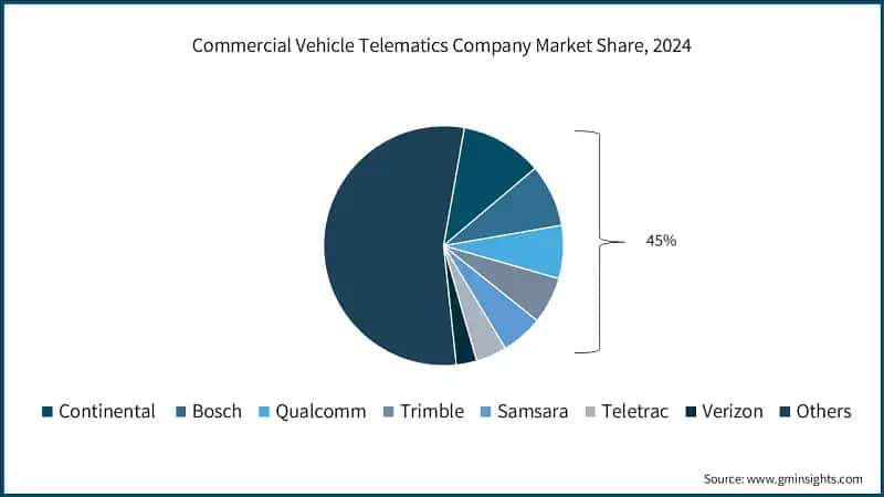 Commercial Vehicle Telematics Company Market Share, 2024