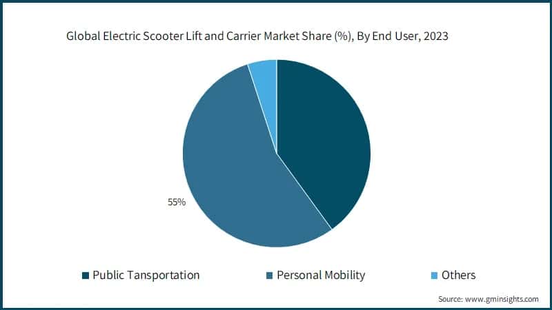 Global Electric Scooter Lift and Carrier Market Share (%), By End User, 2023