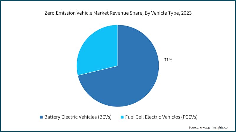 Zero Emission Vehicle Market Revenue Share, By Vehicle Type, 2023