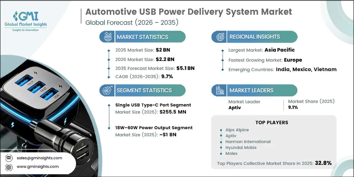 Informe de investigación del mercado de sistemas de suministro de energía USB para automóviles