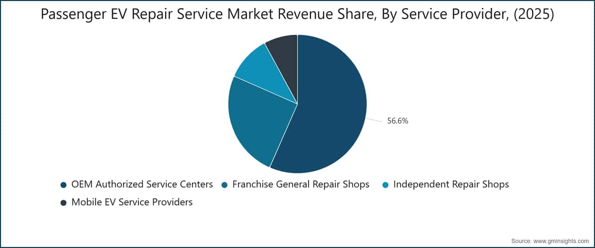 Passenger EV Repair Service Market Revenue Share, By Service Provider, (2025)