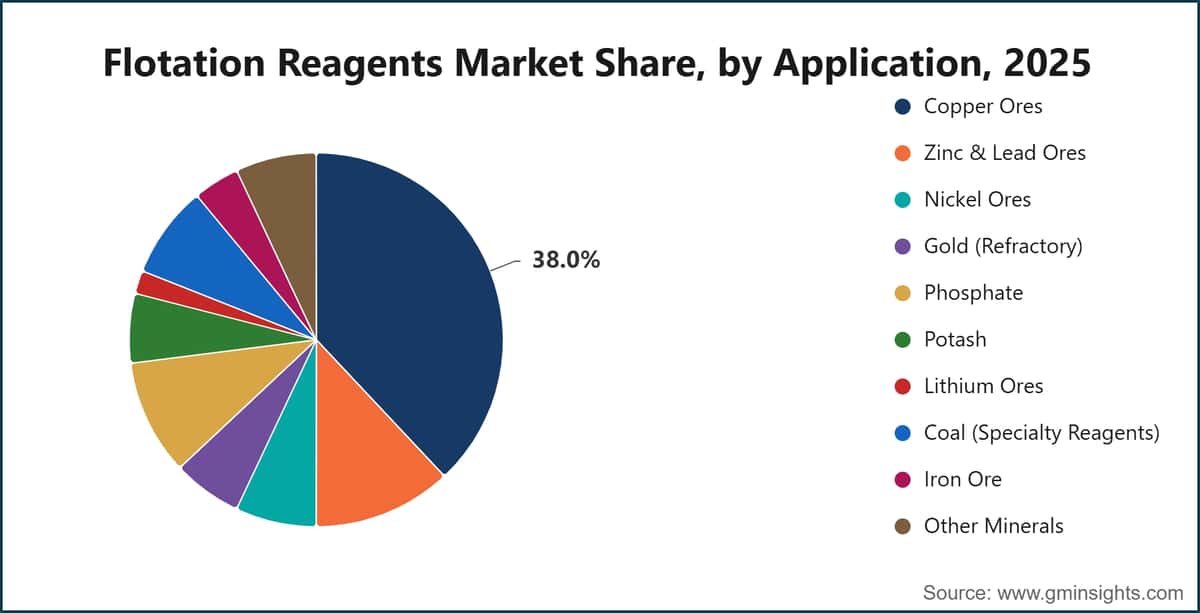 Flotation Reagents Market Share, by Application, 2025