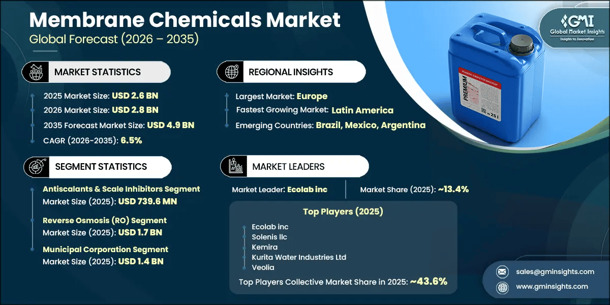 Marktforschungsbericht zum Markt für Membranchemikalien