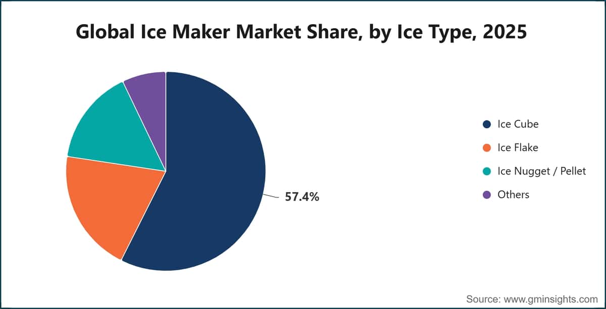 Global Ice Maker Market Share, by Ice Type, 2025