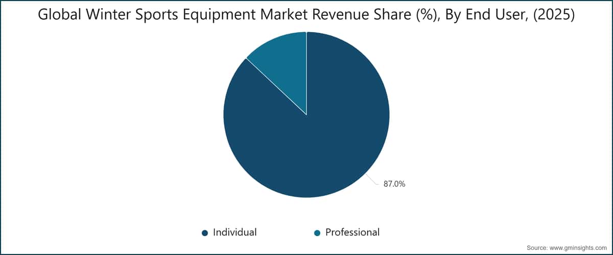 Global Winter Sports Equipment Market Revenue Share (%), By End User, (2025)
