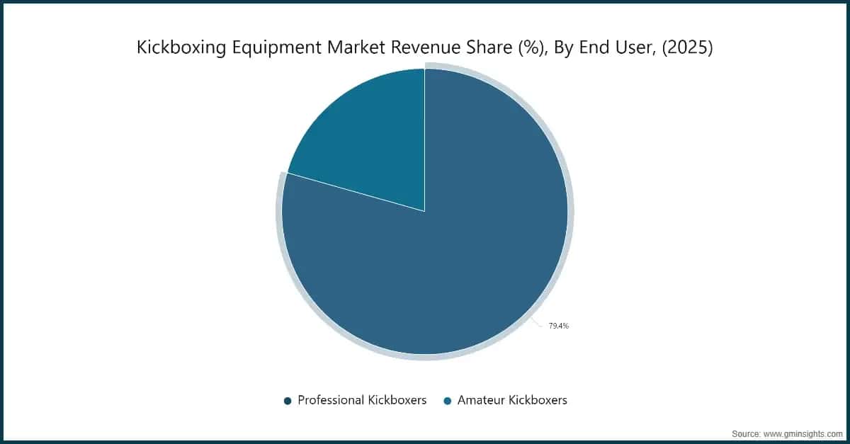 ingresos y cuota porcentual del mercado de equipos de kickboxing por usuario final, 2025