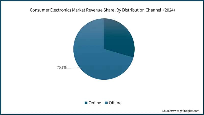 Consumer Electronics Market Revenue Share, By Distribution Channel, (2024)