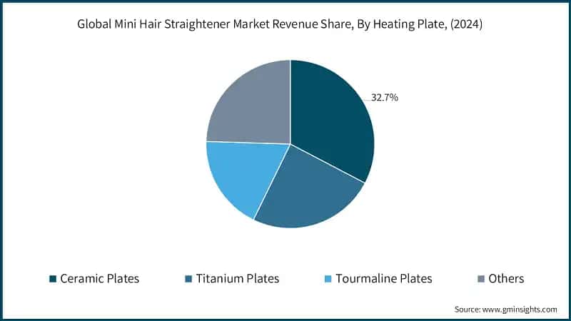 Global Mini Hair Straightener Market Revenue Share, By Heating Plate, (2024)