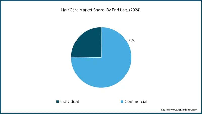 Hair Care Market Share, By End Use, (2024)