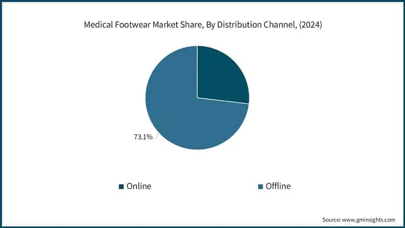 Medical Footwear Market Share, By Distribution Channel, (2024)