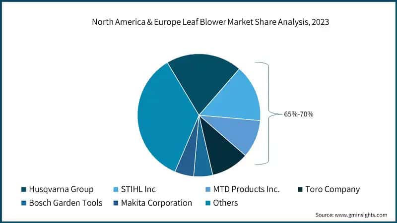North America & Europe Leaf Blower Market Share Analysis, 2023