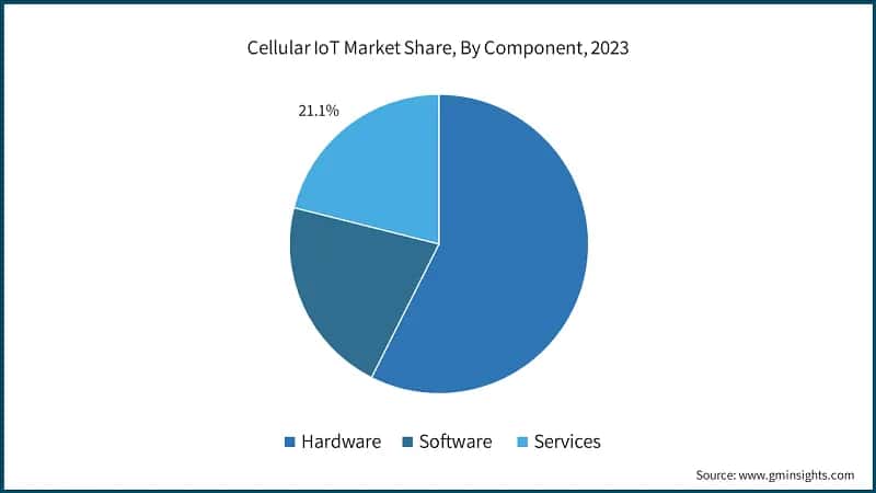 Cellular IoT Market Share, By Component, 2023
