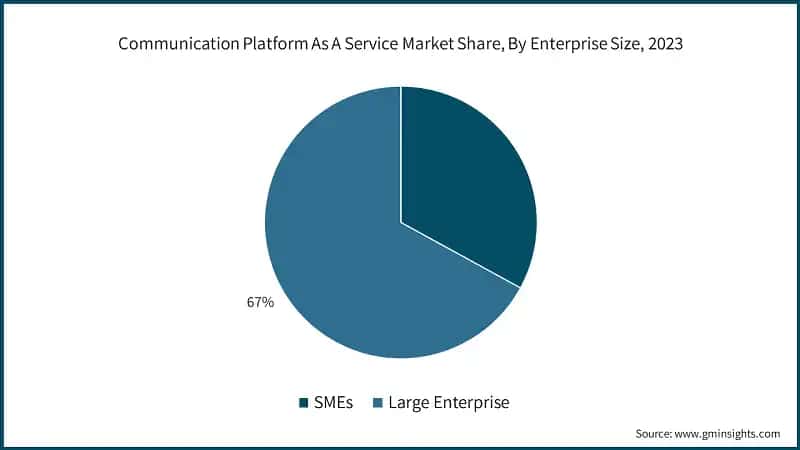 Communication Platform As A Service Market Share, By Enterprise Size, 2023