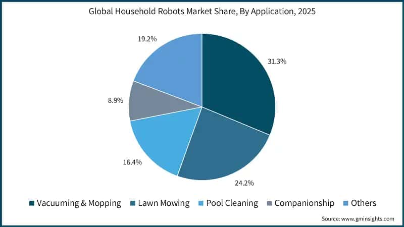 Global Household Robots Market Share, By Application, 2025 