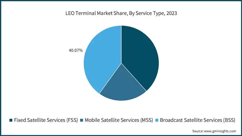 LEO Terminal Market Share, By Service Type, 2023