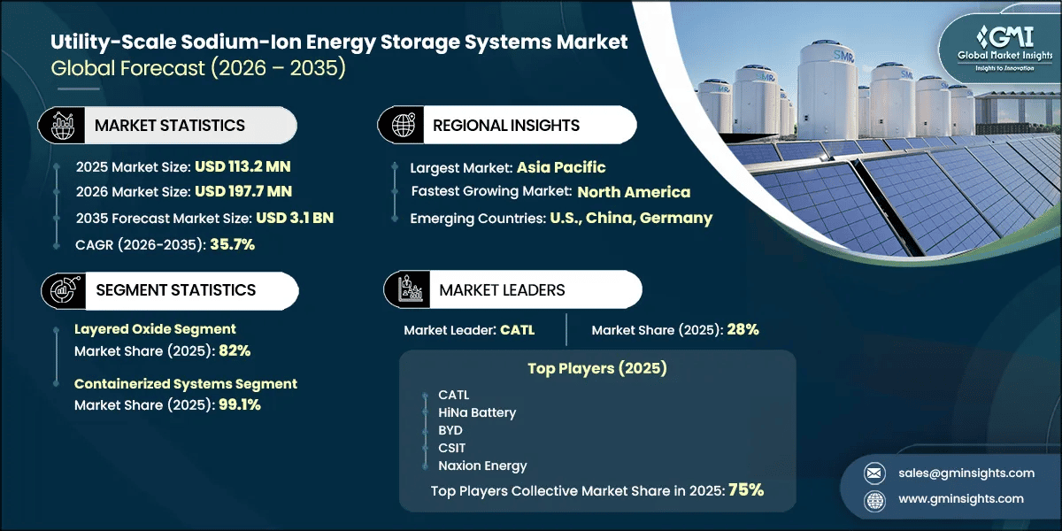 Rapport d’étude du marché des systèmes de stockage d’énergie sodium-ion à l’échelle des services publics