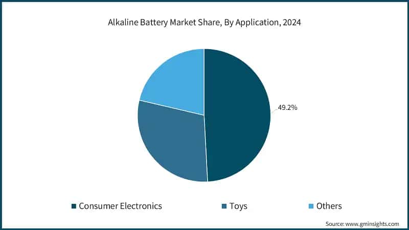 Alkaline Battery Market Share, By Application, 2024