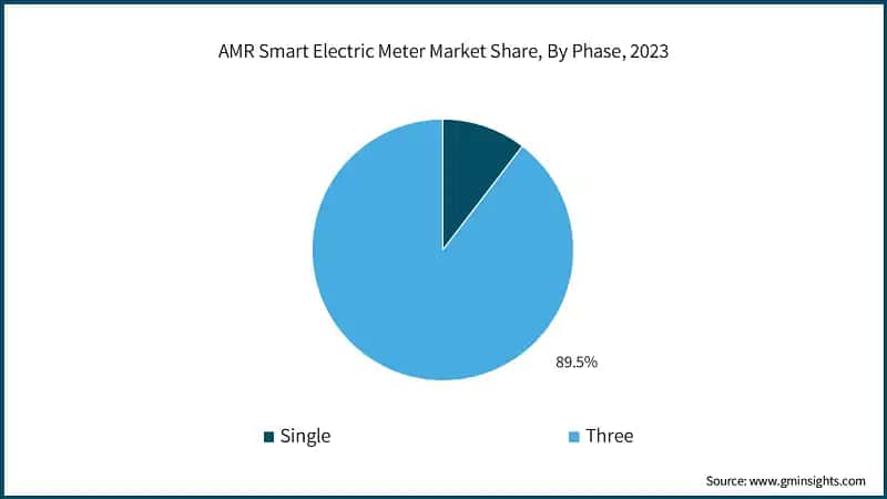 AMR Smart Electric Meter Market Share, By Phase, 2023