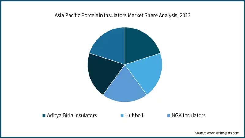 Asia Pacific Porcelain Insulators Market Share Analysis, 2023