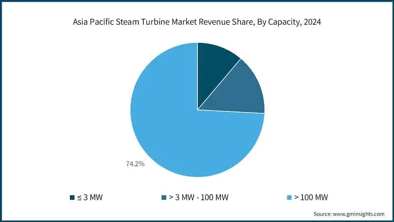 Asia Pacific Steam Turbine Market Revenue Share, By Capacity, 2024