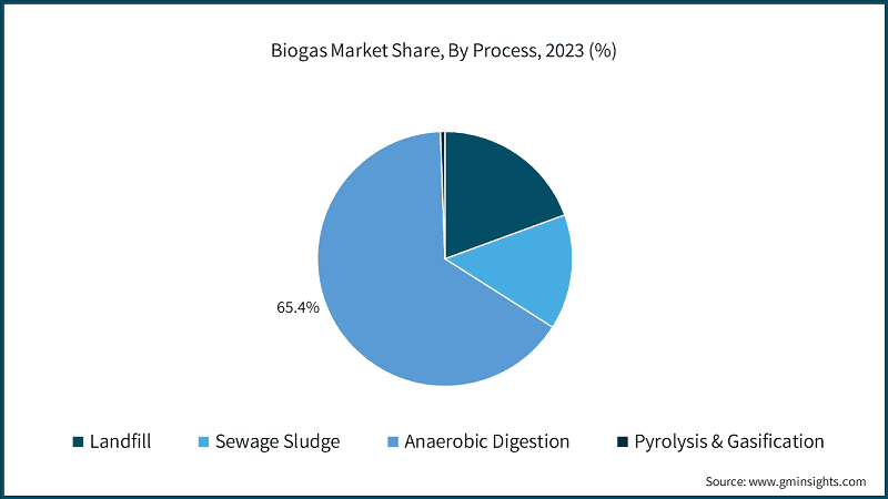 Biogas Market Share, By Process, 2023 (%)