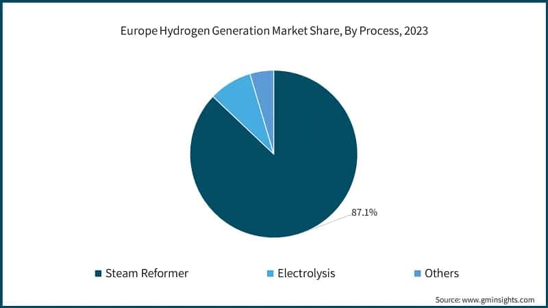 Europe Hydrogen Generation Market Share, By Process, 2023