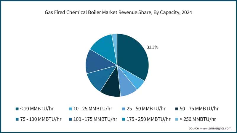 Gas Fired Chemical Boiler Market Revenue Share, By Capacity, 2024