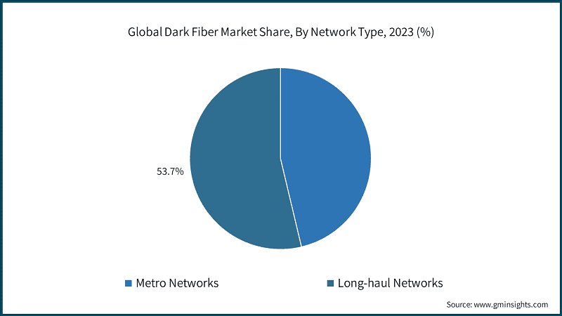 Global Dark Fiber Market Share, By Network Type, 2023 (%)