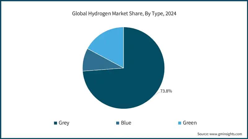 Global Hydrogen Market Share, By Type, 2024