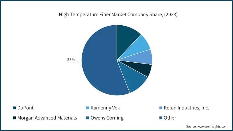 High Temperature Fiber Market Company Share, (2023)