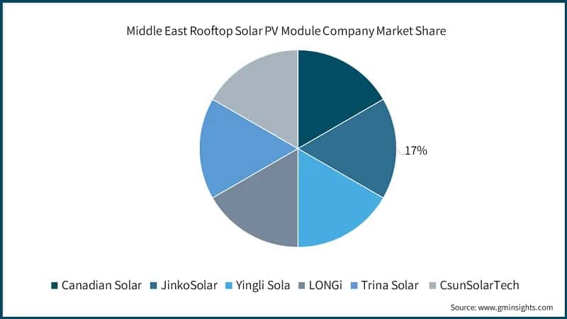 Middle East Rooftop Solar PV Module Company Market Share