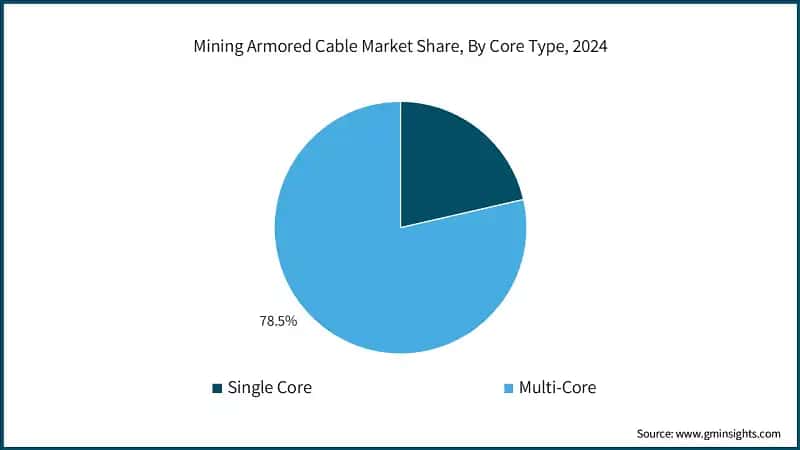Mining Armored Cable Market Share, By Core Type, 2024
