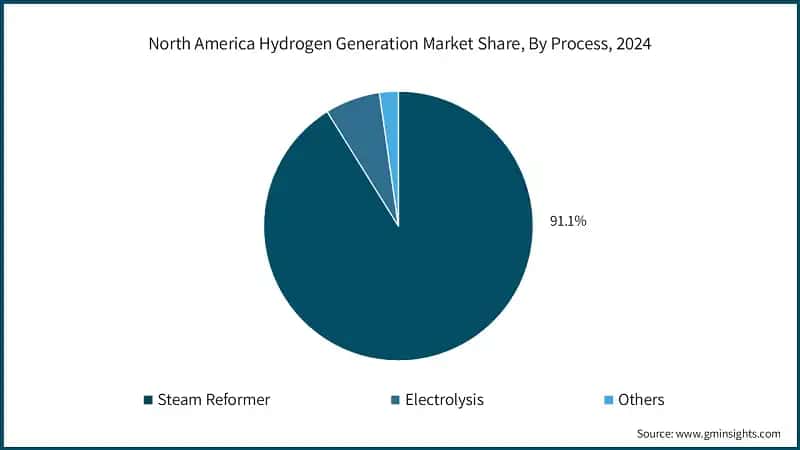 North America Hydrogen Generation Market Share, By Process, 2024 