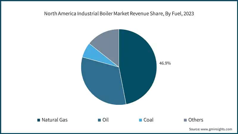 North America Industrial Boiler Market Revenue Share, By Fuel, 2023
