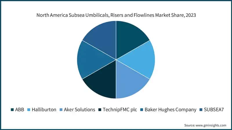North America Subsea Umbilicals, Risers and Flowlines Market Share, 2023