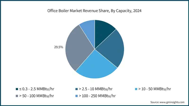 Office Boiler Market Revenue Share, By Capacity, 2024