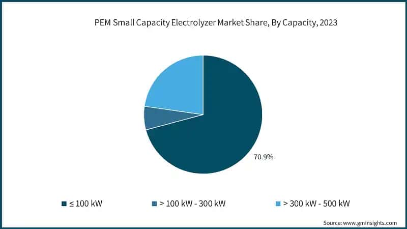 PEM Small Capacity Electrolyzer Market Share, By Capacity, 2023