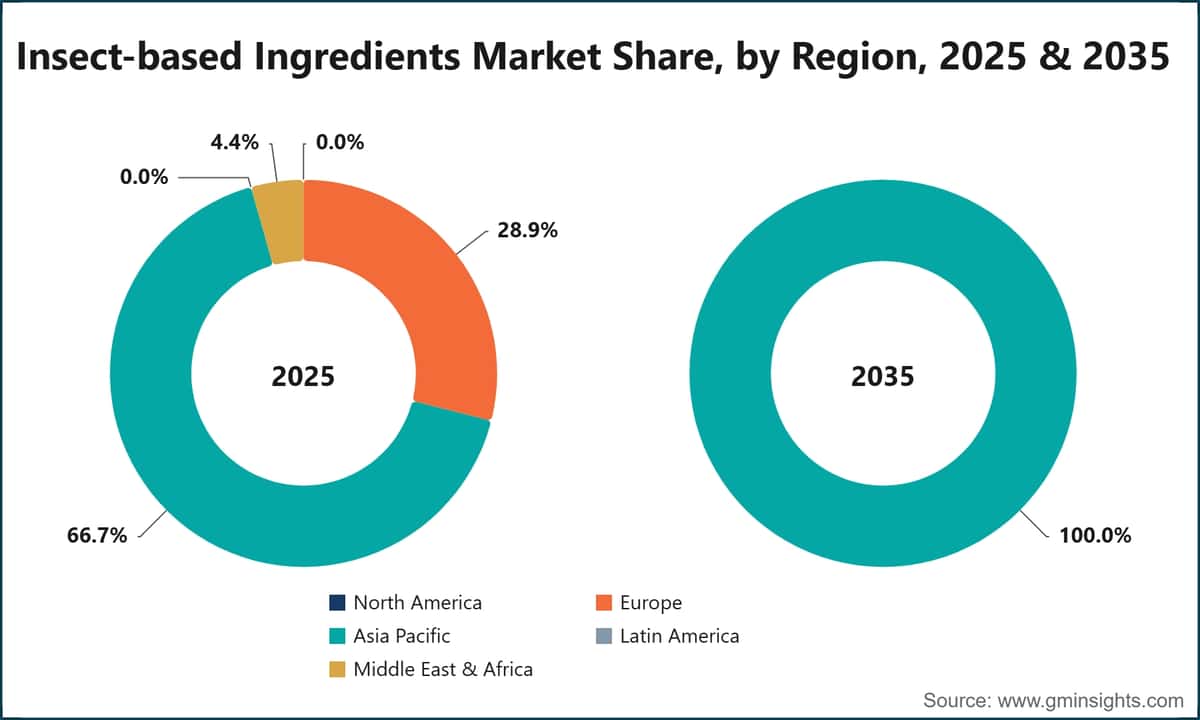 Insect-based Ingredients Market Share, by Region, 2025 & 2035
