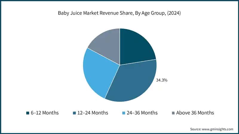 Baby Juice Market Revenue Share, By Age Group, (2024)