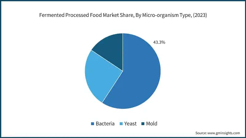 Fermented Processed Food Market Share, By Micro-organism Type, (2023)