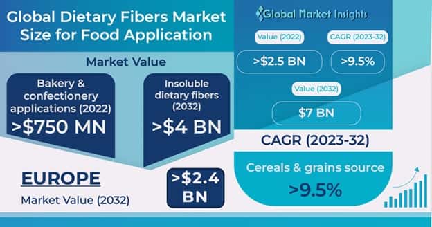 Global Dietary Fibers Market Size For Food Application