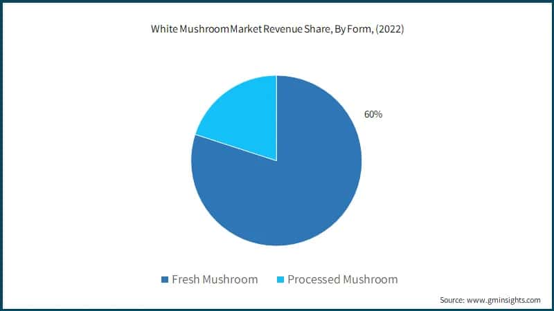 White Mushroom Market Revenue Share, By Form, (2022)