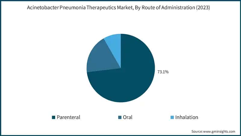 Acinetobacter Pneumonia Therapeutics Market, By Route of Administration (2023)
